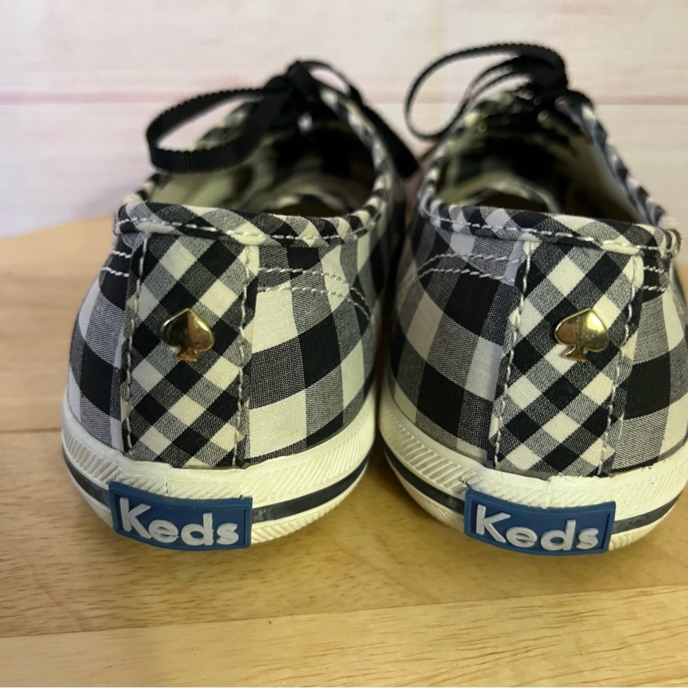 Kate Spade Keds Black White Canvas Sneakers Size 7 - Picture 4 of 9